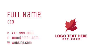 Canadian Leaf Flag  Business Card