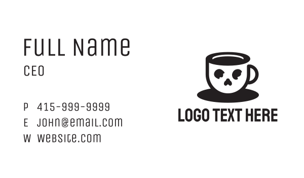 Skull Coffee Cup Business Card Design Image Preview