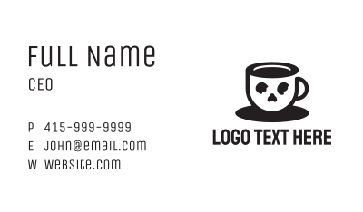 Skull Coffee Cup Business Card