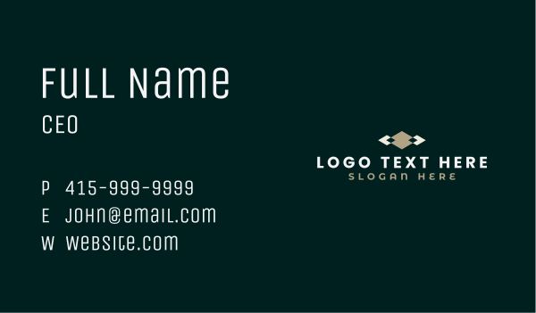 Corporate Diamond Wordmark Business Card Design Image Preview