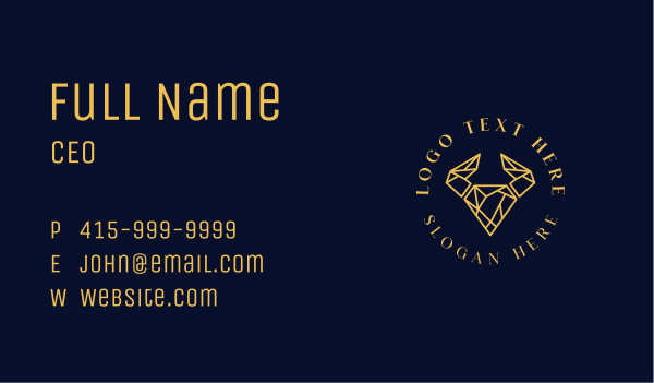 Diamond Horn Crystal Business Card Design Image Preview