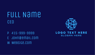 Tech Geometric Circuit  Business Card Image Preview