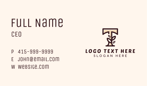Leaf Beauty Letter T Business Card Design Image Preview