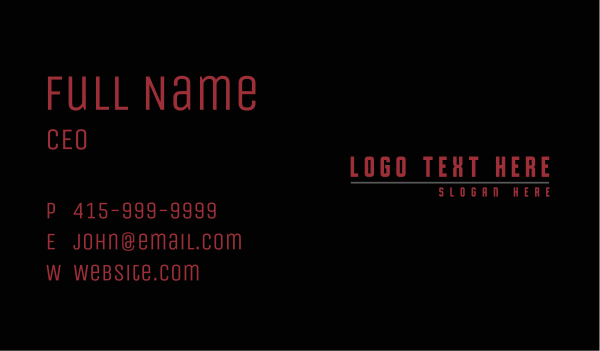 Generic Company Wordmark Business Card Design Image Preview
