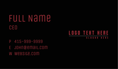 Generic Company Wordmark Business Card Image Preview