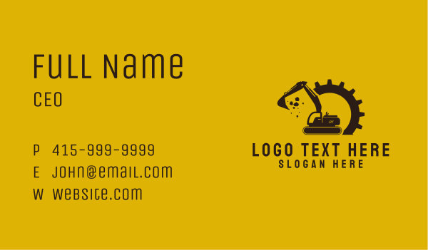 Mechanical Excavation Truck Business Card Design Image Preview