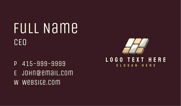 Brick Tile Flooring Business Card Design Image Preview