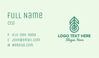 Green Herb Oil Droplet Business Card Image Preview