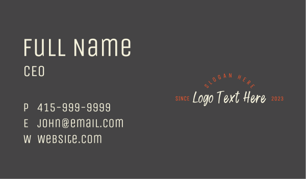 Generic Handwritten Wordmark Business Card Design Image Preview