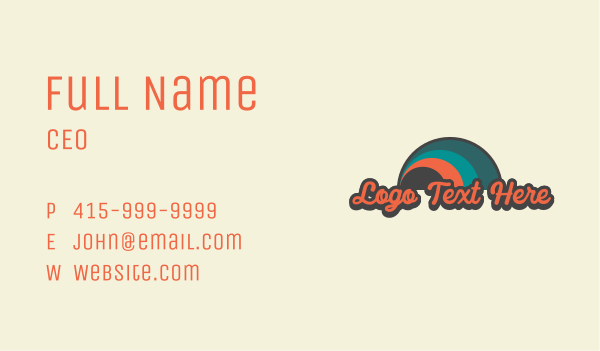 Retro Wave Wordmark Business Card Design Image Preview