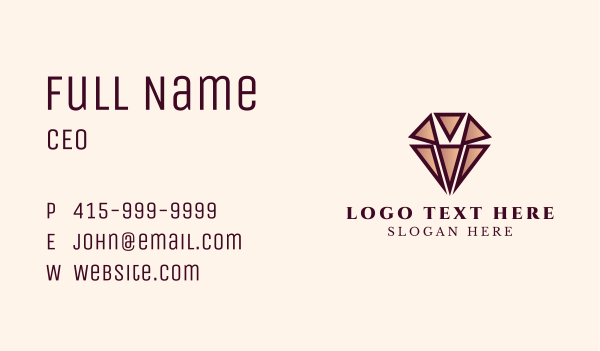 Crystal Diamond Jewelry Business Card Design Image Preview