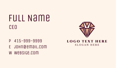 Crystal Diamond Jewelry Business Card