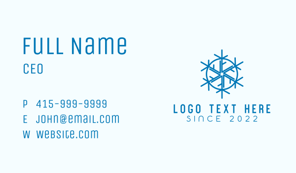 Snowflake Air Conditioning Business Card Design Image Preview