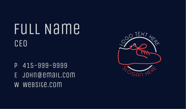 Shoelace Silhouette Line Business Card Design Image Preview
