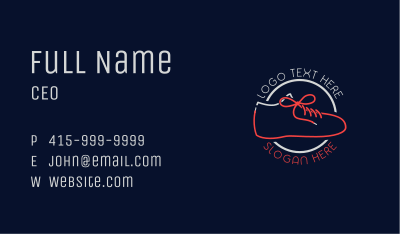 Shoelace Silhouette Line Business Card Image Preview