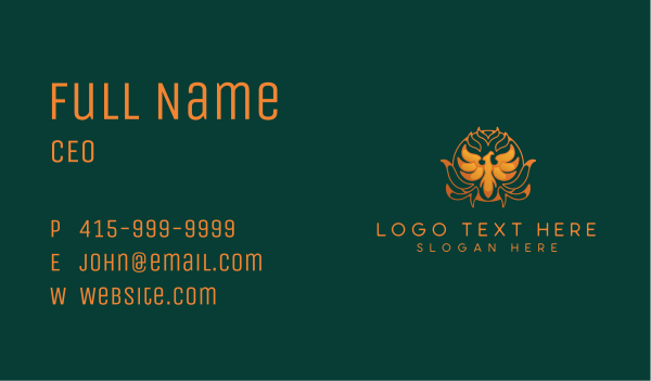 Mythical Fire Phoenix Business Card Design Image Preview