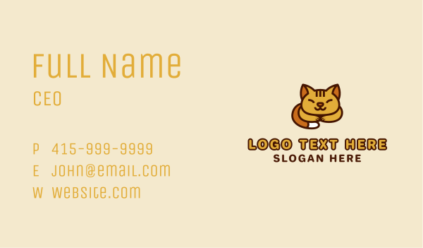 Sleeping Orange Cat Business Card Design Image Preview