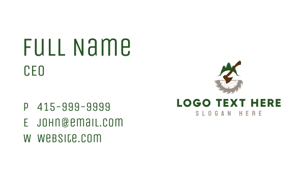Wood Axe Forest Business Card Design Image Preview