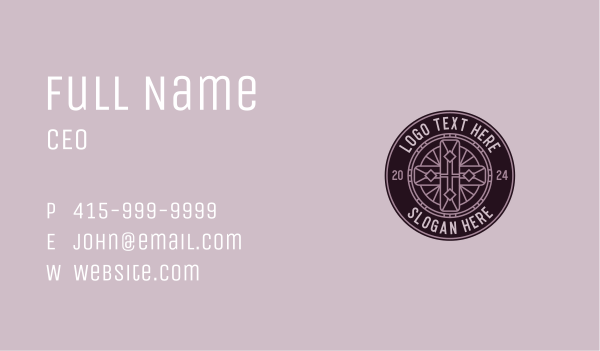 Christian Parish Cross Business Card Design Image Preview