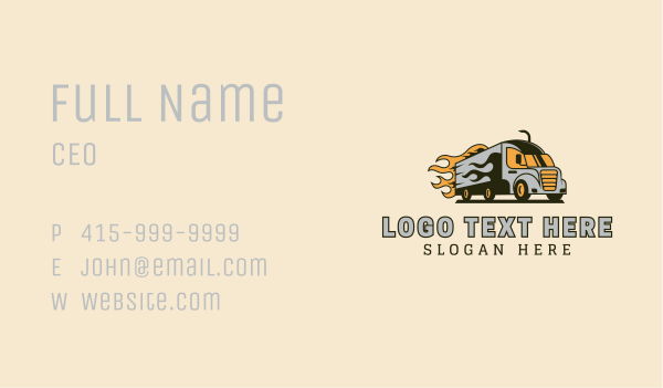 Flaming Truck Express Business Card Design Image Preview