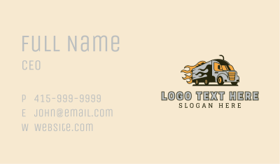 Flaming Truck Express Business Card Image Preview