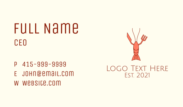 Lobster Restaurant Business Card Design Image Preview