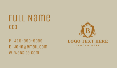 Ornate Royal Shield Business Card Image Preview