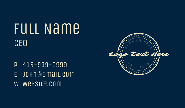 Generic Cursive Badge Business Card Design Image Preview