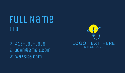 Planet Lightbulb Idea  Business Card Image Preview