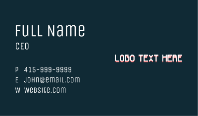 Video Game Wordmark  Business Card Image Preview