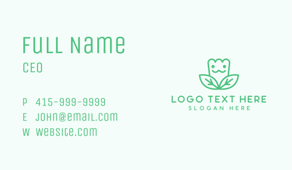 Green Tulip Character Business Card Design Image Preview