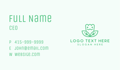 Green Tulip Character Business Card Image Preview