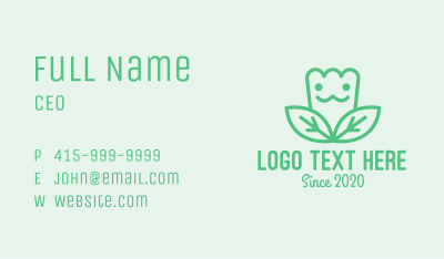 Green Tulip Character Business Card