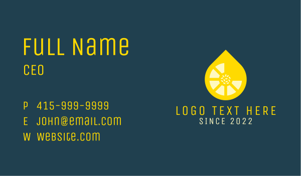 Lemon Drop Juice Business Card Design Image Preview