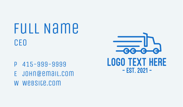 Fast Cargo Truck Business Card Design Image Preview