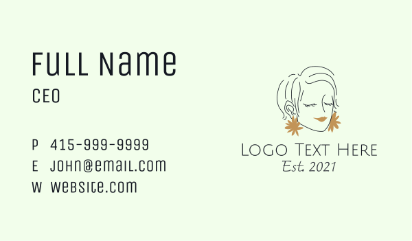 Beauty Woman Earrings Business Card Design Image Preview