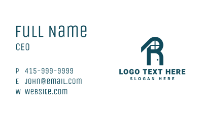 House Structure Letter R Business Card Image Preview