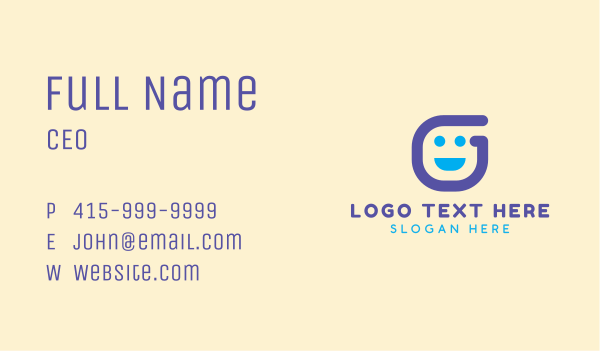Generic Smiley Letter G Business Card Design Image Preview