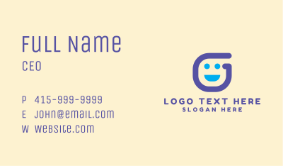 Generic Smiley Letter G Business Card