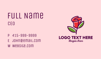 Rose Flower Store  Business Card