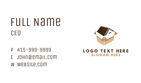 Brown House Box Business Card Design Image Preview