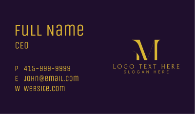 Premium Gold Letter M Business Card Image Preview