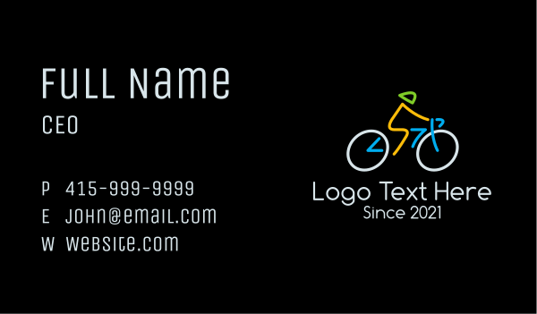 Minimalist Cyclist Athlete Business Card Design Image Preview