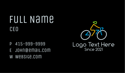 Minimalist Cyclist Athlete Business Card
