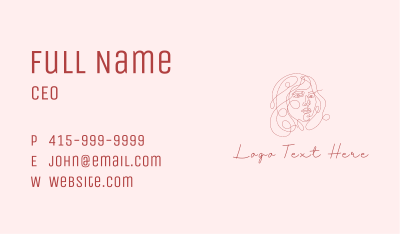 Red Face Monoline Business Card Image Preview