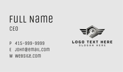 Wrench Wing Mechanic Business Card Image Preview