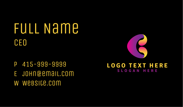 Generic Gradient Letter C Business Card Design Image Preview