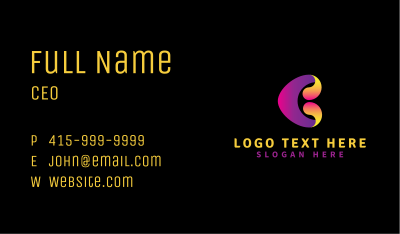 Generic Gradient Letter C Business Card Image Preview