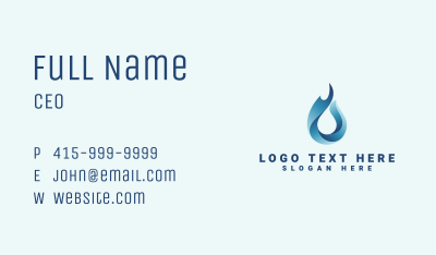 Flame Water Droplet Business Card Image Preview