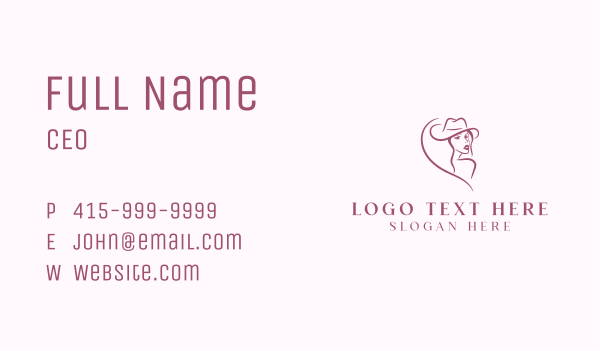 Cowgirl Ranch Woman Business Card Design Image Preview